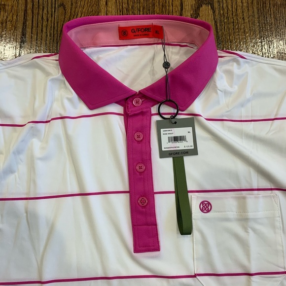 G/FORE | Shirts | Gfore G4 Striped Golf Polo Shirt W Pocket | Poshmark